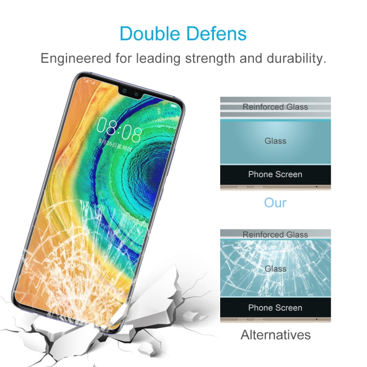 สำหรับ Huawei Mate 30 50 ชิ้น 0.26mm 9H 2.5D ฟิล์มกระจกนิรภัย, For Mate 30
