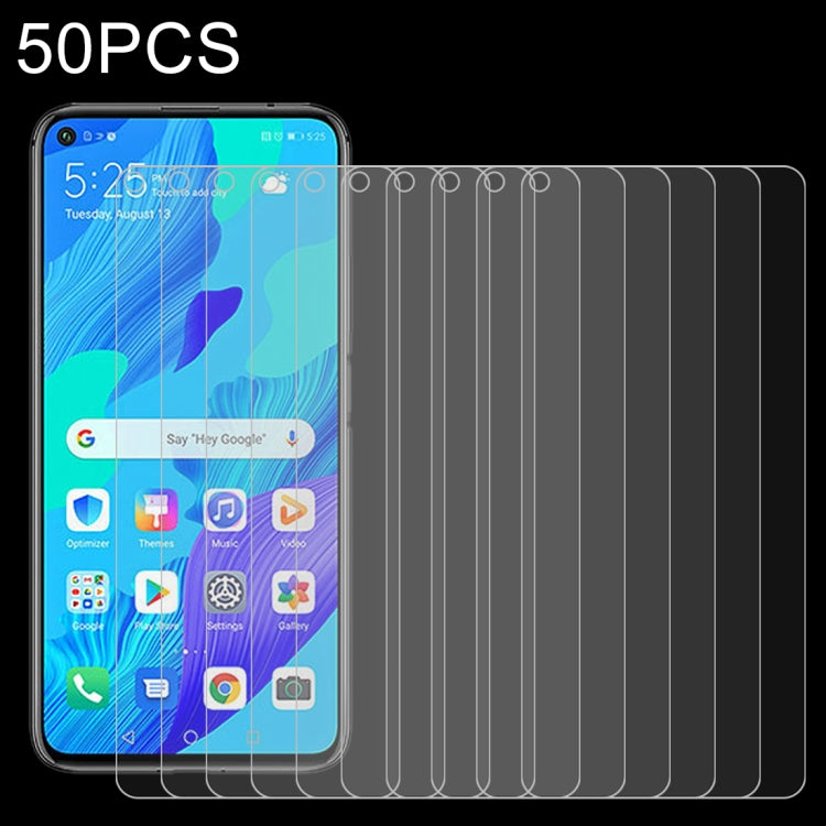 สำหรับ Huawei Nova 5T 50 ชิ้น 0.26mm 9H 2.5D ฟิล์มกระจกนิรภัย, For Nova 5T