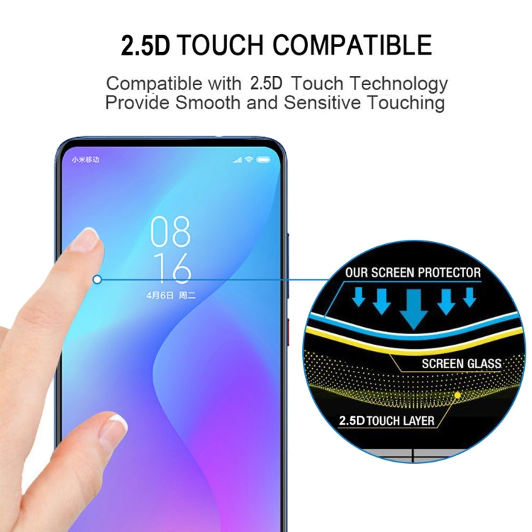 25 ชิ้น 9H 2.5D ฟิล์มกระจกนิรภัยแบบเต็มหน้าจอสำหรับ Xiaomi Redmi K20 / Redmi K20 Pro / K20 Pro พรีเมี่ยม, For Xiaomi Redmi K20 (25 PCS)