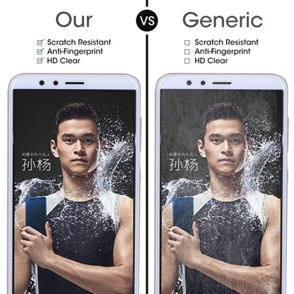 50 ชิ้นสำหรับ Huawei Honor Play 7X 0.26mm 9H ความแข็งพื้นผิว 2.5D ฟิล์มกระจกนิรภัยป้องกันการระเบิดไม่มีแพ็คเกจขายปลีก, For Honor Play 7X
