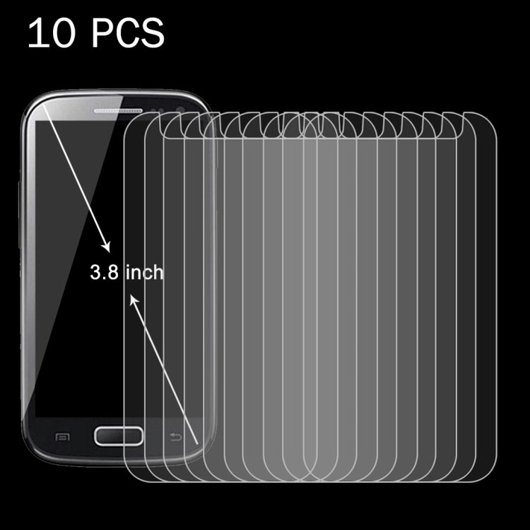 10 ชิ้น 3.8 นิ้วโทรศัพท์มือถือ 0.26 มิลลิเมตร 9H ความแข็งพื้นผิว 2.5D ฟิล์มกระจกนิรภัยป้องกันการระเบิด