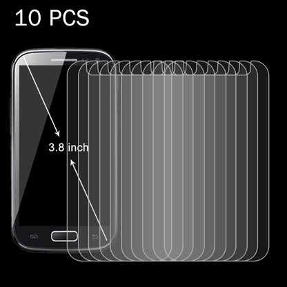 10 ชิ้น 3.8 นิ้วโทรศัพท์มือถือ 0.26 มิลลิเมตร 9H ความแข็งพื้นผิว 2.5D ฟิล์มกระจกนิรภัยป้องกันการระเบิด