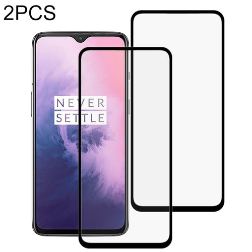 2 ชิ้น 9H เต็มหน้าจอโค้งขอบฟิล์มกระจกนิรภัยสำหรับ OnePlus 7, For OnePlus 7 (2 PCS)