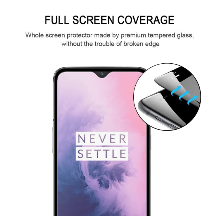 2 ชิ้น 9H เต็มหน้าจอโค้งขอบฟิล์มกระจกนิรภัยสำหรับ OnePlus 7, For OnePlus 7 (2 PCS)