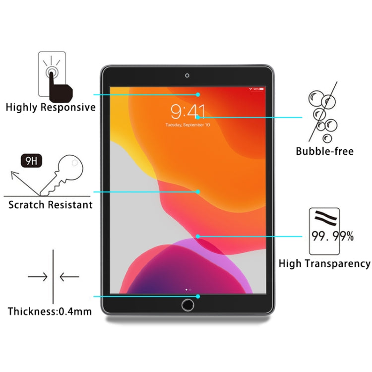 สำหรับ iPad 10.2 2021/2020/2019 9H 2.5D ฟิล์มกระจกนิรภัย, For iPad 10.2 2021 / 2020 / 2019(2.5D)(1 PC)