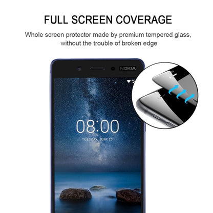 25 ชิ้นเต็มกาวเต็มฝาครอบป้องกันหน้าจอฟิล์มกระจกนิรภัยสำหรับ Nokia 8, For Nokia 8