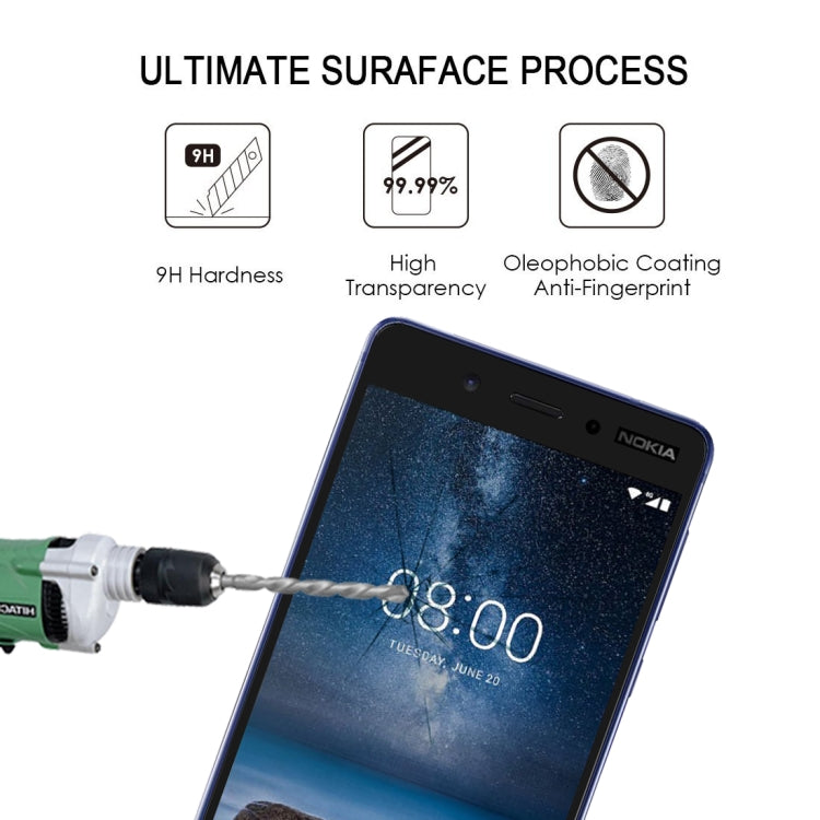 Full Glue Full Cover Screen Protector ฟิล์มกระจกนิรภัยสำหรับ Nokia 5, For Nokia 5