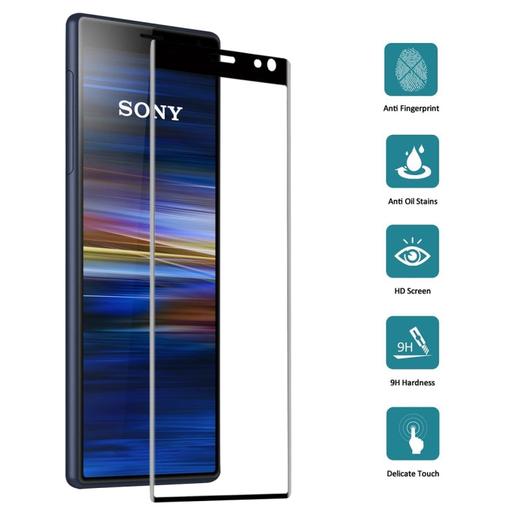ฟิล์มกระจกนิรภัยแบบเต็มหน้าจอโค้ง 9H 3D สำหรับ Sony Xperia 10 Plus, For Sony Xperia 10 Plus(1 PC)