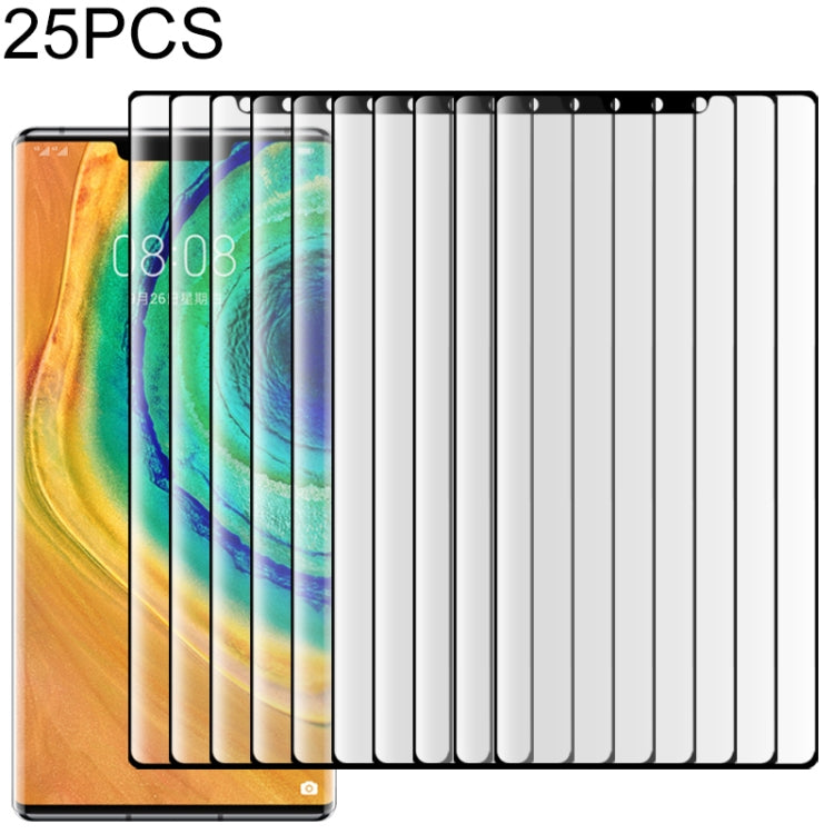 25 ชิ้นเต็มฝาครอบหน้าจอโค้งป้องกันฟิล์มกระจกนิรภัยสำหรับหัวเว่ย Mate 30 Pro, For Huawei Mate 30 Pro