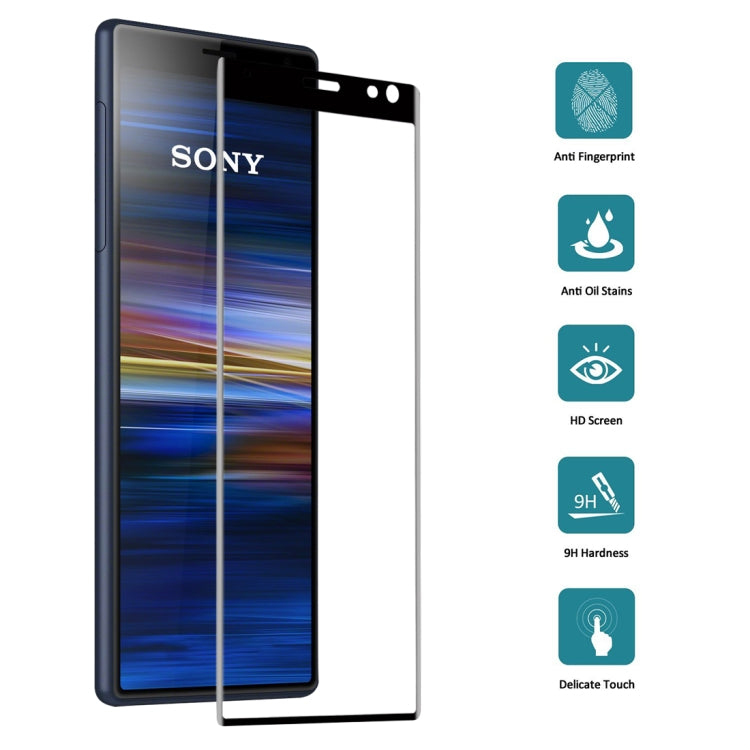 ฟิล์มกระจกนิรภัยแบบเต็มหน้าจอโค้ง 9H 3D สำหรับ Sony Xperia 10, For Sony Xperia 10(1 PC)