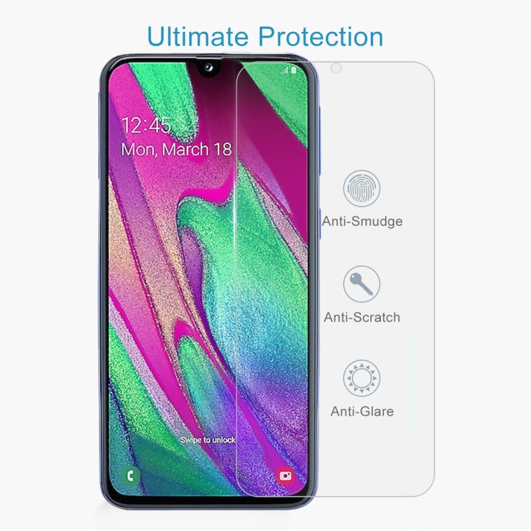 10 ชิ้น 2.5D ฟิล์มกระจกนิรภัยไม่เต็มหน้าจอสำหรับ Galaxy A40, For Galaxy A40 (10 PCS)
