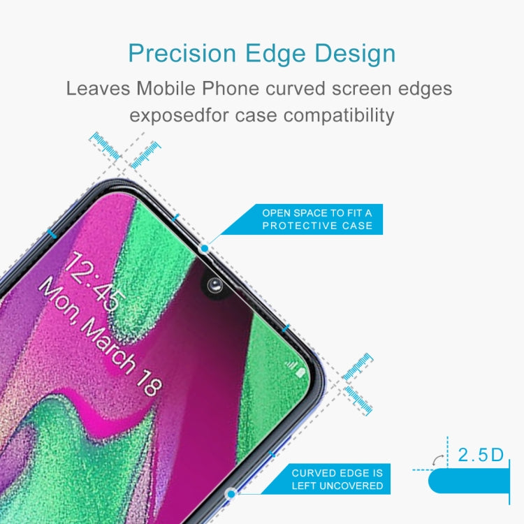 ฟิล์มกระจกนิรภัยแบบไม่เต็มหน้าจอ 2.5D สำหรับ Galaxy A40, For Galaxy A40 (1 PC)