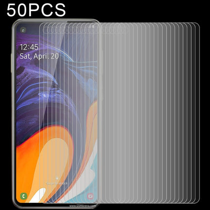 50 ชิ้น 2.5D ฟิล์มกระจกนิรภัยไม่เต็มหน้าจอสำหรับ Galaxy A60, For Galaxy A60 (50 PCS)