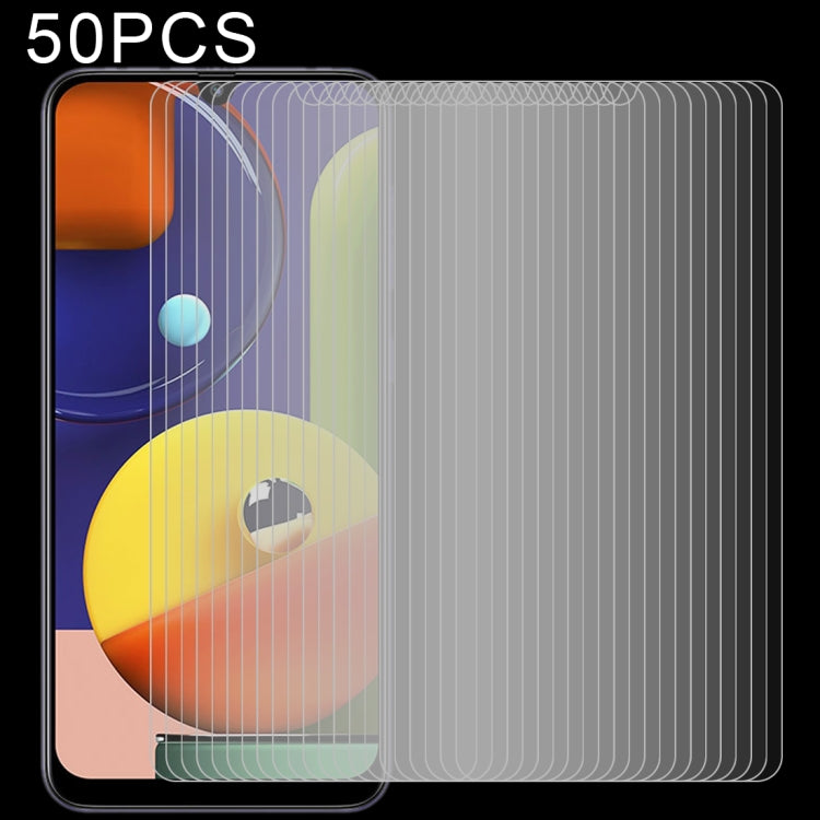 50 ชิ้นสำหรับ Galaxy A50s 2.5D ฟิล์มกระจกนิรภัยไม่เต็มหน้าจอ, For Galaxy A50s (50 PCS)