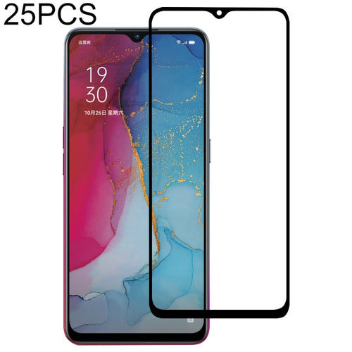 25 ชิ้นสำหรับ OPPO Reno 3 / Reno3 Youth Full กาวเต็มฝาครอบป้องกันหน้าจอฟิล์มกระจกนิรภัย, For OPPO Reno 3 (25 PCS)