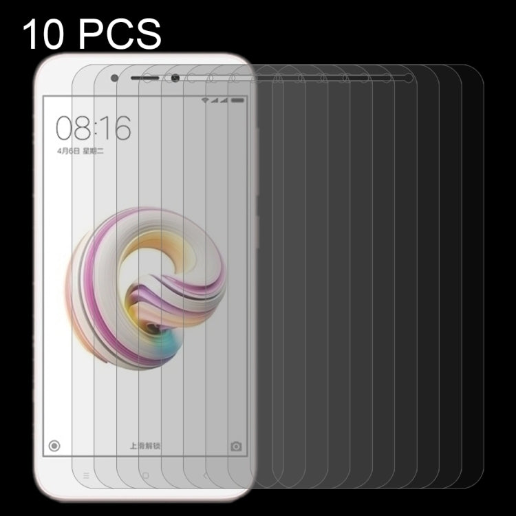 10 ชิ้นสำหรับ Xiaomi R Edmi 5A 0.26 มิลลิเมตร 9H ความแข็งพื้นผิว 2.5D ขอบโค้งกระจกกันรอยหน้าจอ, For Redmi 5A