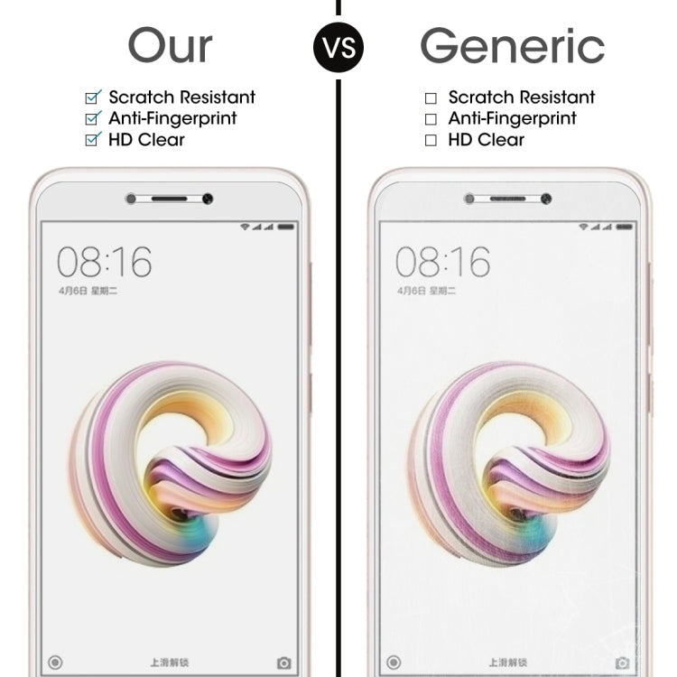 10 ชิ้นสำหรับ Xiaomi R Edmi 5A 0.26 มิลลิเมตร 9H ความแข็งพื้นผิว 2.5D ขอบโค้งกระจกกันรอยหน้าจอ, For Redmi 5A