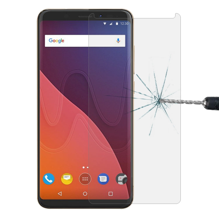 สำหรับ Wiko View 0.26mm 9H ความแข็งพื้นผิว 2.5D ขอบโค้งกระจกนิรภัยป้องกันหน้าจอด้านหน้า, For Wiko View