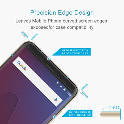 สำหรับ Wiko View 0.26mm 9H ความแข็งพื้นผิว 2.5D ขอบโค้งกระจกนิรภัยป้องกันหน้าจอด้านหน้า, For Wiko View