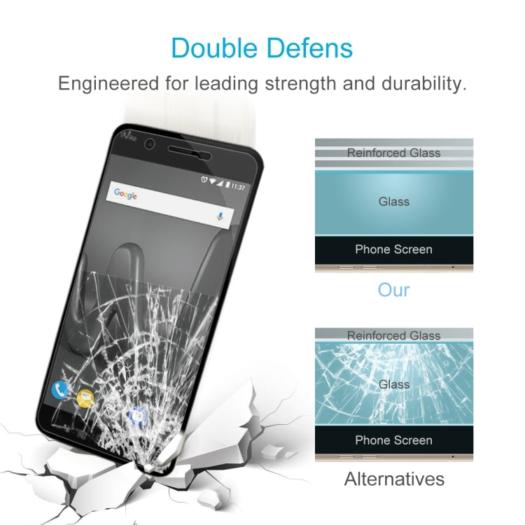 2 ชิ้นสำหรับ Wiko Harry 0.26mm 9H ความแข็งพื้นผิว 2.5D ขอบโค้งกระจกกันรอยหน้าจอ, For Wiko Harry
