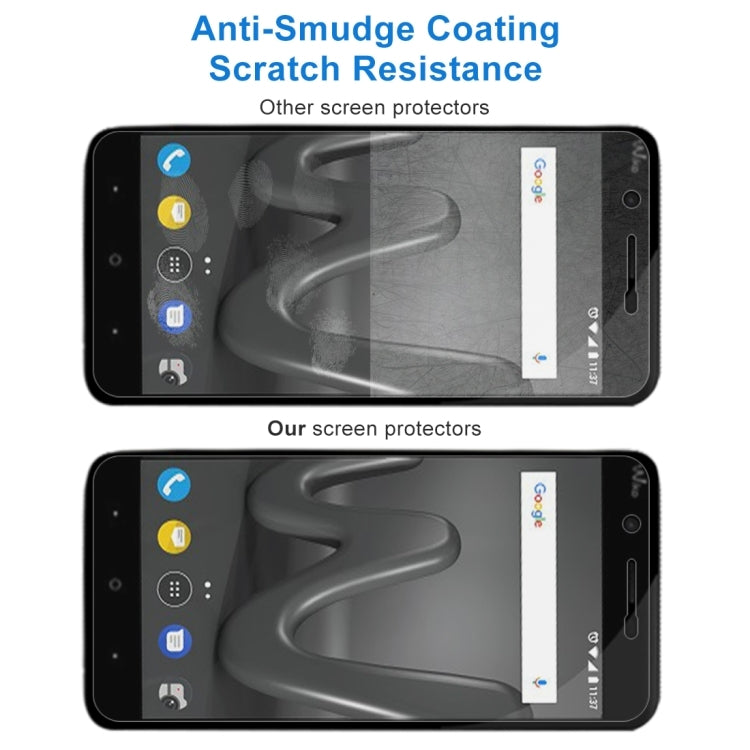 2 ชิ้นสำหรับ Wiko Harry 0.26mm 9H ความแข็งพื้นผิว 2.5D ขอบโค้งกระจกกันรอยหน้าจอ, For Wiko Harry