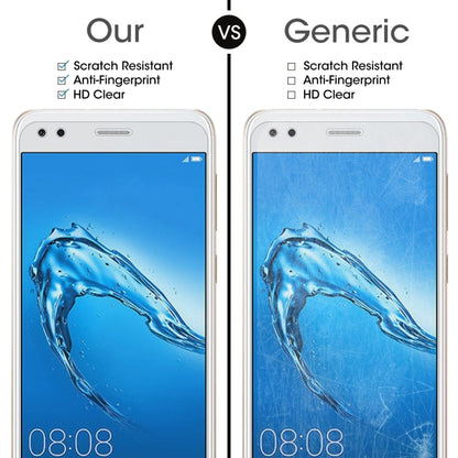 50 ชิ้นสำหรับหัวเว่ย Y6 Pro (2017) 0.26 มิลลิเมตร 9H ความแข็งพื้นผิว 2.5D ขอบโค้งกระจกกันรอยหน้าจอ, For Y6 Pro (2017)