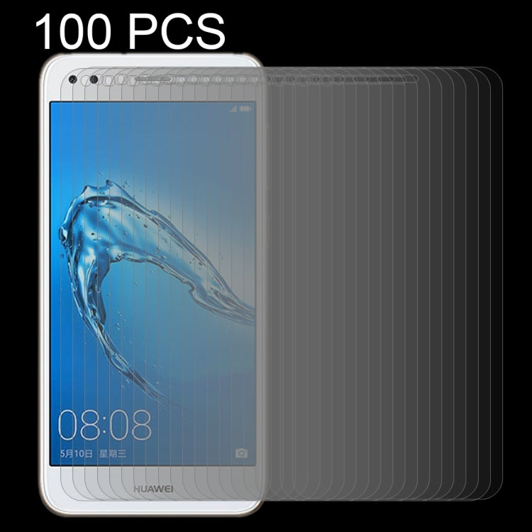 100 ชิ้นสำหรับหัวเว่ย Y6 Pro (2017) 0.26 มิลลิเมตร 9H ความแข็งพื้นผิว 2.5D ขอบโค้งกระจกกันรอยหน้าจอ, For Y6 Pro (2017)