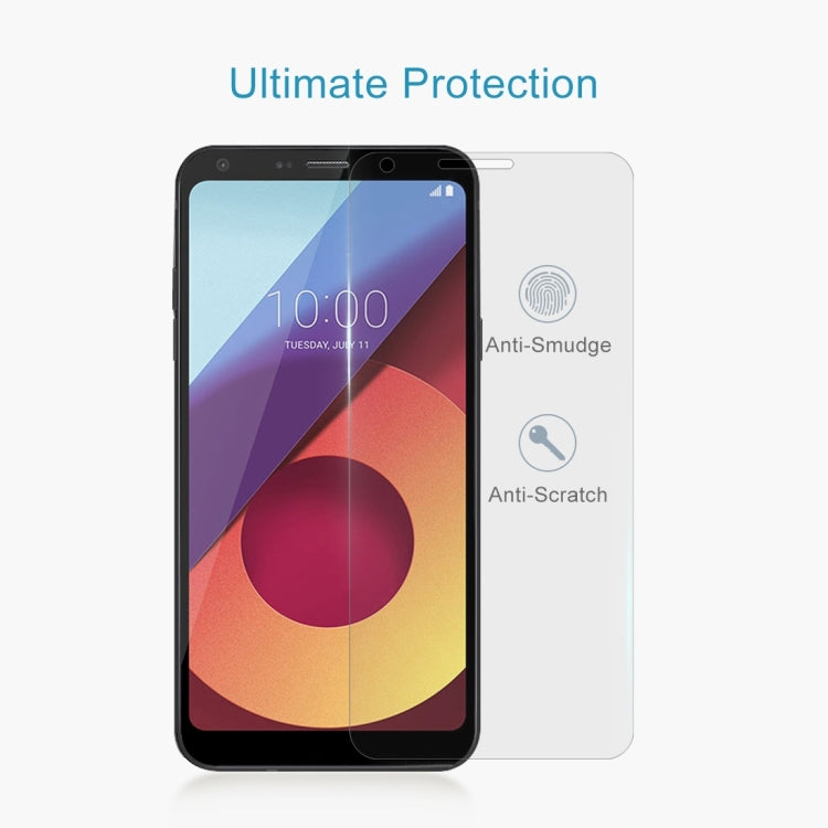 สำหรับ LG Q6 + 0.26mm 9H ความแข็งพื้นผิว 2.5D ขอบโค้งกระจกนิรภัยป้องกันหน้าจอ, For LG Q6+ (1 PC)