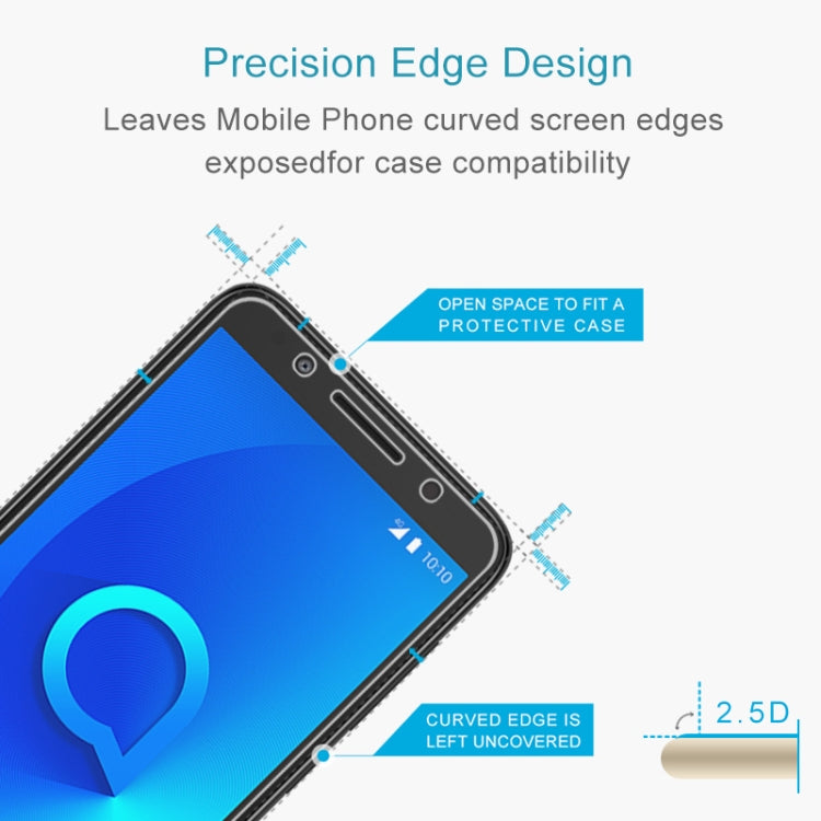 สำหรับ Alcatel 1X 2.5D ฟิล์มกระจกนิรภัยไม่เต็มหน้าจอ, Alcatel 1X (1 PC)
