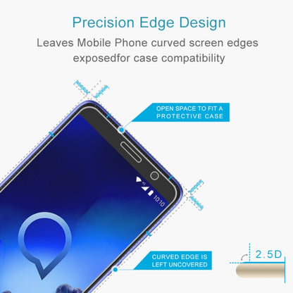สำหรับ Alcatel 1X (2019) 2.5D ฟิล์มกระจกนิรภัยไม่เต็มหน้าจอ, Alcatel 1X (2019) (1 PC)