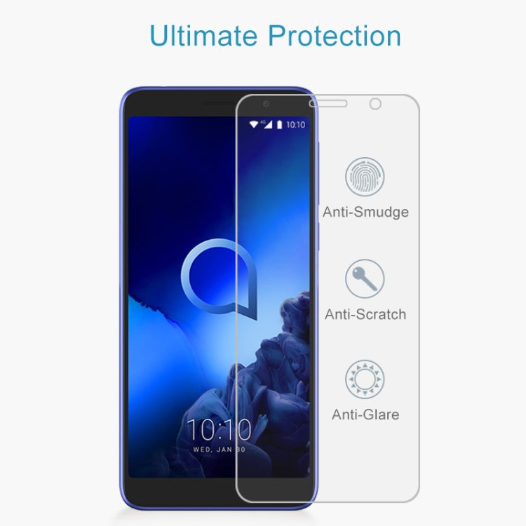สำหรับ Alcatel 1X (2019) 2.5D ฟิล์มกระจกนิรภัยไม่เต็มหน้าจอ, Alcatel 1X (2019) (1 PC)