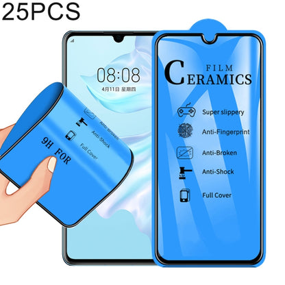 25 ชิ้น 2.5D เต็มกาวเต็มปกฟิล์มเซรามิกสำหรับ Huawei P30 Lite, For Huawei P30 Lite (25 PCS)