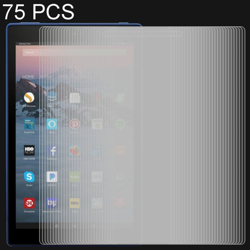 75 ชิ้น 0.3 มิลลิเมตร 9H ฟิล์มกระจกนิรภัยแบบเต็มหน้าจอสำหรับ Amazon Kindle Fire HD 10 2017, For Fire HD 10 2017 (75pcs)