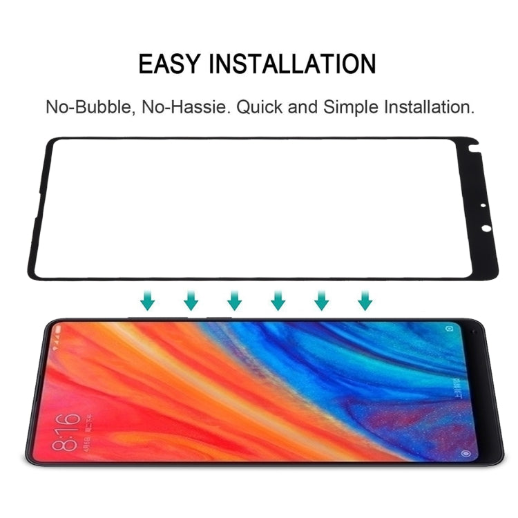 ฟิล์มกระจกนิรภัยแบบเต็มหน้าจอขนาด 0.33 มม. 9H 2.5D สำหรับ Xiaomi Mi Mix 2S, For Mi Mix 2S