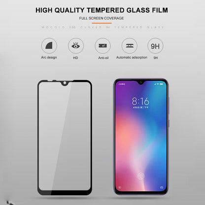 mocolo 0.33mm 9H 2.5D Full กาวผ้าไหมพิมพ์ฟิล์มกระจกนิรภัยสำหรับ Xiaomi Mi 9 SE, For Xiaomi Mi 9 SE