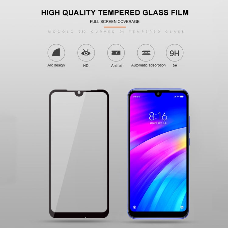 mocolo 0.33mm 9H 2.5D ฟิล์มกระจกนิรภัยแบบกาวเต็มสำหรับ Xiaomi Redmi 7, For Xiaomi Redmi 7
