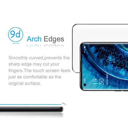 สำหรับ OPPO ค้นหา X2 Pro 9H HD 3D ขอบโค้งฟิล์มกระจกนิรภัย (โปร่งใส), For OPPO Find X2 Pro(Black)(1 PC)