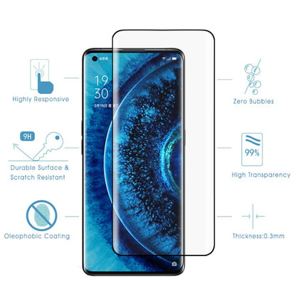 25 ชิ้นสำหรับ OPPO ค้นหา X2 Pro 9H HD 3D ขอบโค้งฟิล์มกระจกนิรภัย (สีดำ), For OPPO Find X2 Pro(Black)(25 PCS)