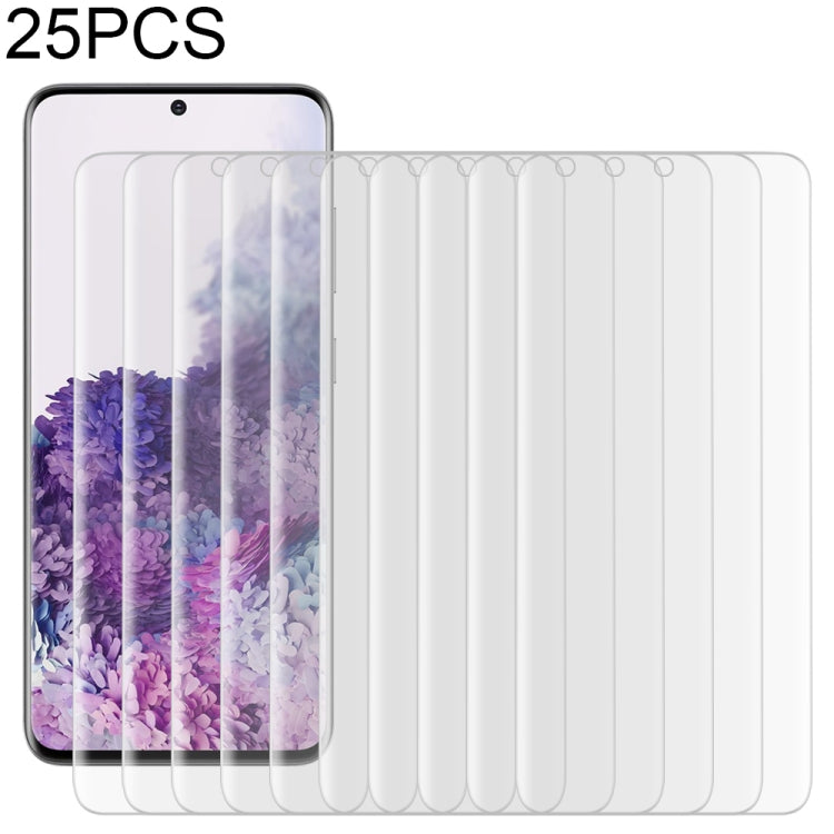 25 ชิ้นสำหรับ Galaxy S20 9H HD 3D ขอบโค้งฟิล์มกระจกนิรภัย (โปร่งใส), For Galaxy S20(25 PCS)