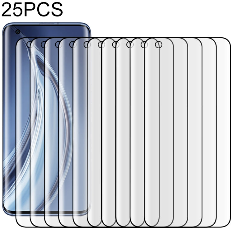 25 ชิ้นสำหรับ Xiaomi Mi 10 Pro 5G 9H HD 3D ขอบโค้งฟิล์มกระจกนิรภัย (สีดำ), For Xiaomi Mi 10 Pro 5G, For Xiaomi Mi 10 Pro 5G(Black)(25 PCS)