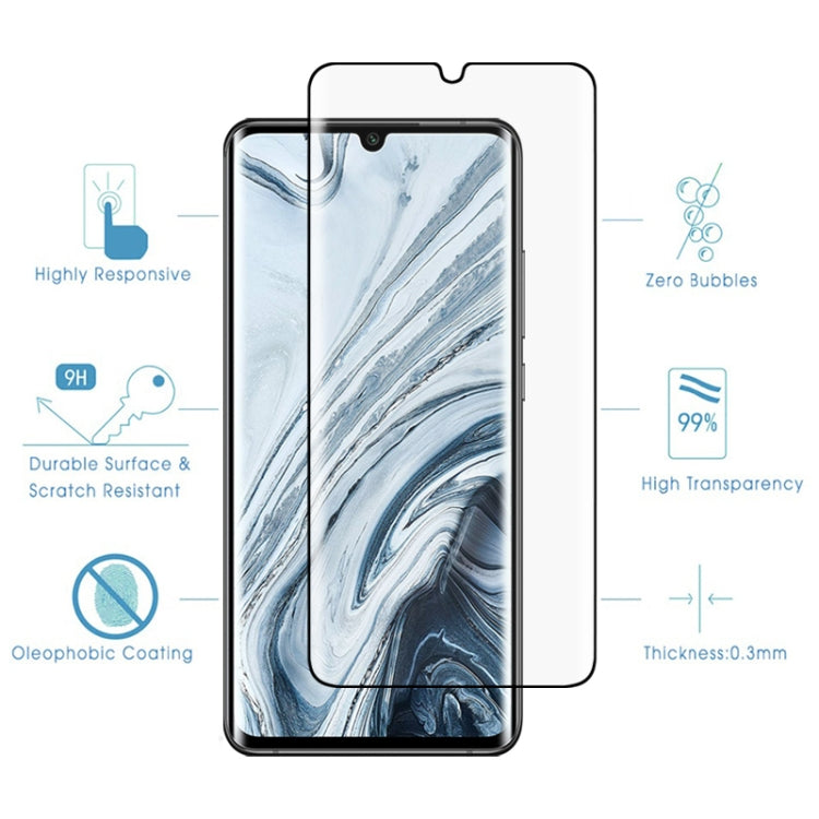 สำหรับ Xiaomi Mi หมายเหตุ 10 9H HD 3D ขอบโค้งกระจกนิรภัยฟิล์ม (สีดำ), For Xiaomi Mi Note 10(1 PC)
