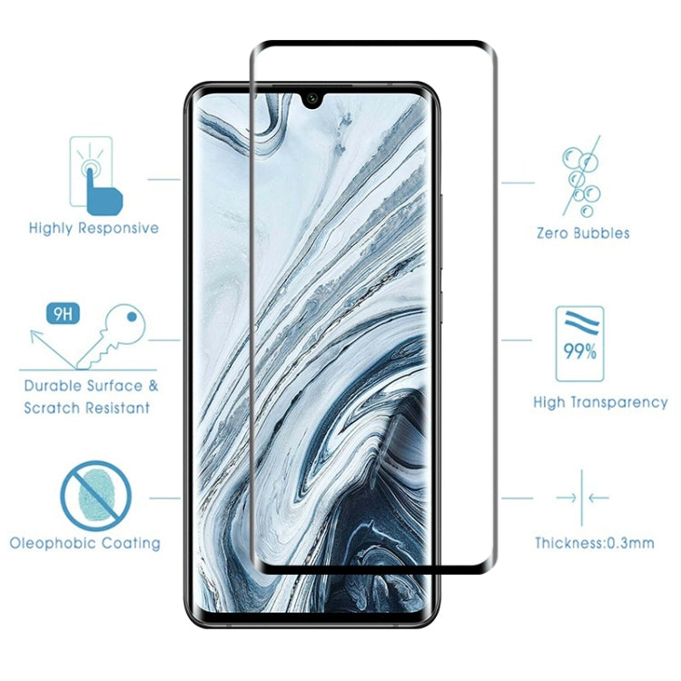 สำหรับ Xiaomi Mi หมายเหตุ 10 Pro 9H HD 3D ขอบโค้งกระจกนิรภัยฟิล์ม (สีดำ), For Xiaomi Mi Note 10 Pro(Black)(1 PC), For Xiaomi Mi Note 10 Pro(1 PC)