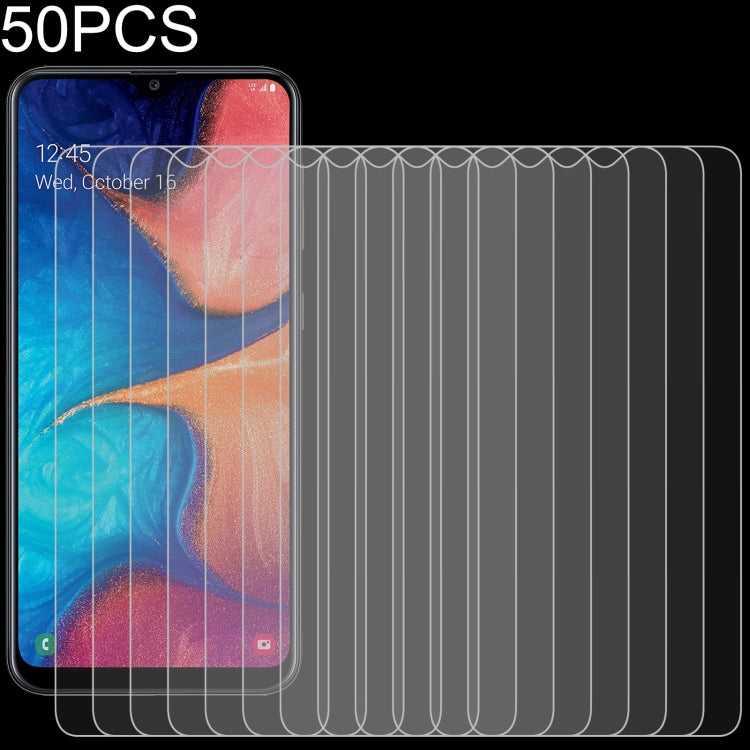 สำหรับ Samsung Galaxy A20 50 ชิ้น 0.26mm 9H 2.5D ฟิล์มกระจกนิรภัย, For Samsung Galaxy A20 (50 PCS)