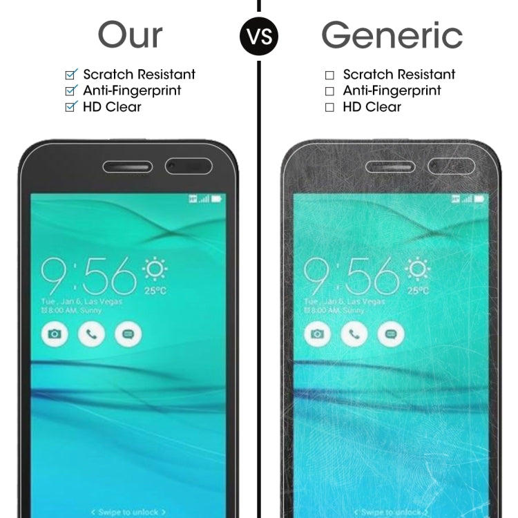 ฟิล์มกระจกนิรภัย 0.26mm 9H 2.5D สำหรับ Asus ZenFone Go / ZB452KG, For ZenFone Go / ZB452KG(1 PC)