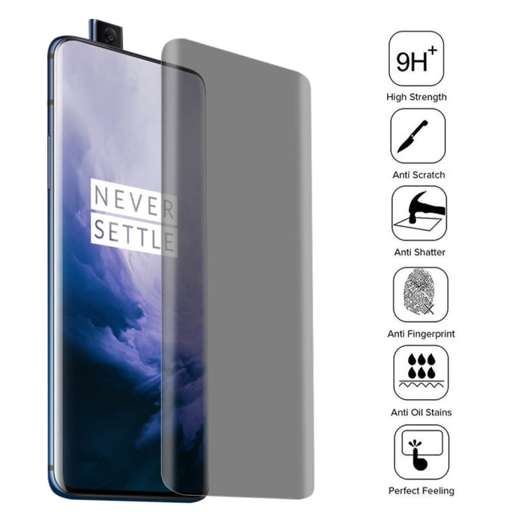 ฟิล์มกระจกนิรภัยแบบเต็มหน้าจอโค้ง 9H 3D ป้องกันแสงสะท้อนสำหรับ OnePlus 7 Pro, For OnePlus 7 Pro