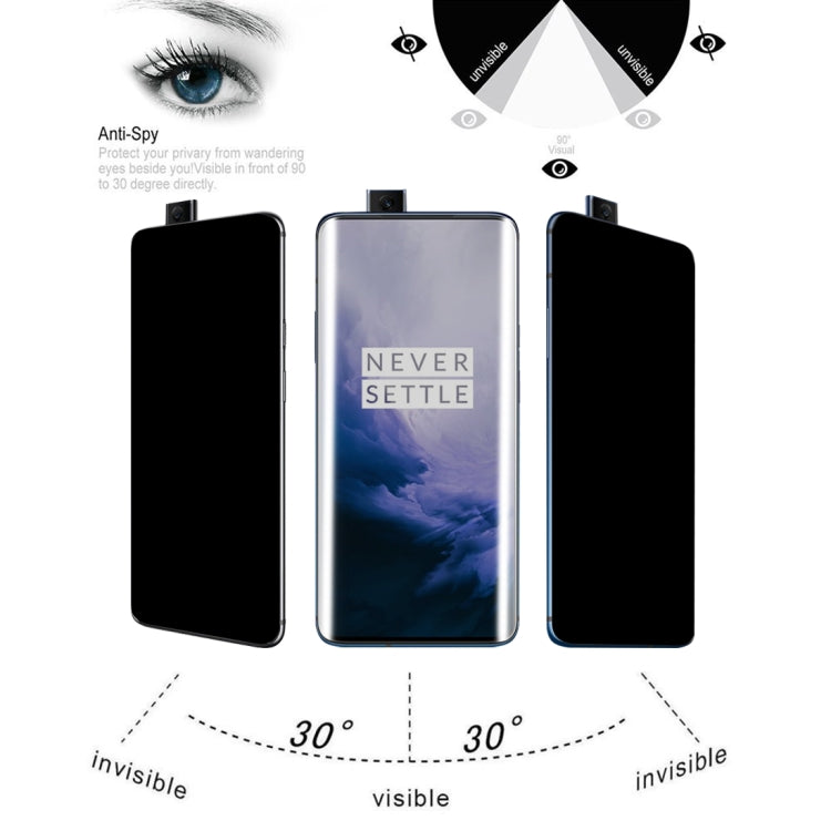 ฟิล์มกระจกนิรภัยแบบเต็มหน้าจอโค้ง 9H 3D ป้องกันแสงสะท้อนสำหรับ OnePlus 7 Pro, For OnePlus 7 Pro