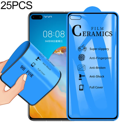 25 ชิ้นสำหรับ Huawei P40 2.5D เต็มกาวเต็มปกฟิล์มเซรามิก, For Huawei P40 (25 PCS)