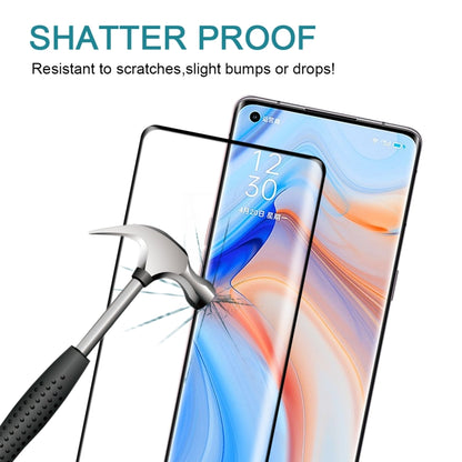 สำหรับ OPPO Reno4 Pro 3D ขอบโค้งแบบเต็มหน้าจอฟิล์มกระจกนิรภัย, For OPPO Reno4 Pro