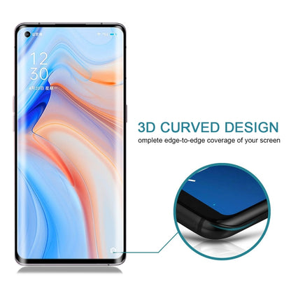 สำหรับ OPPO Reno4 Pro 3D ขอบโค้งแบบเต็มหน้าจอฟิล์มกระจกนิรภัย, For OPPO Reno4 Pro