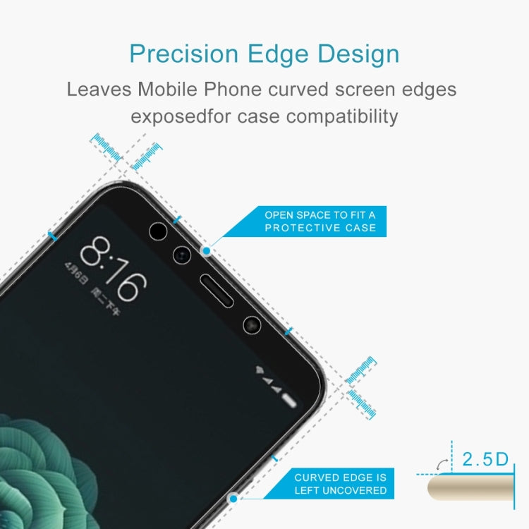 2 ชิ้น 0.26 มิลลิเมตร 9H 2.5D ฟิล์มกระจกนิรภัยสำหรับ Xiaomi Mi 6X และ A2, For Mi 6X (2 PCS)